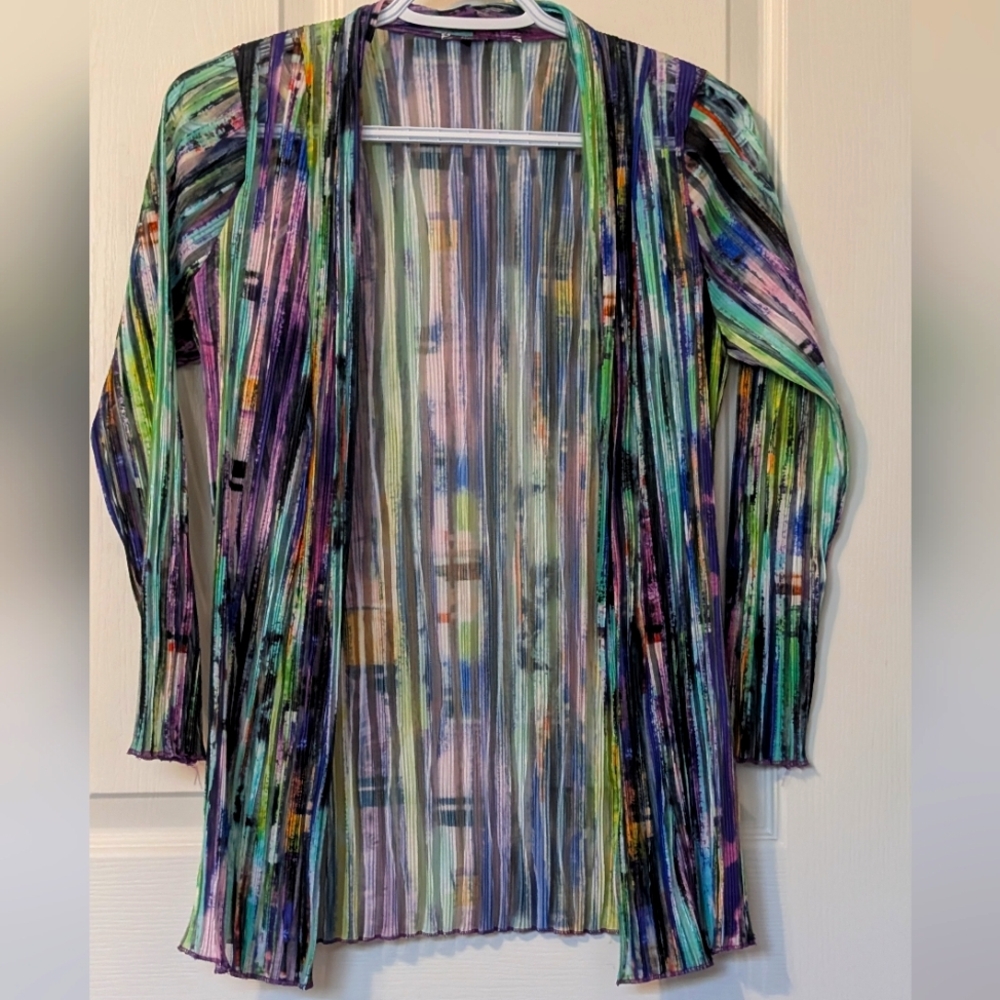 Colorful Striped Open Blazer